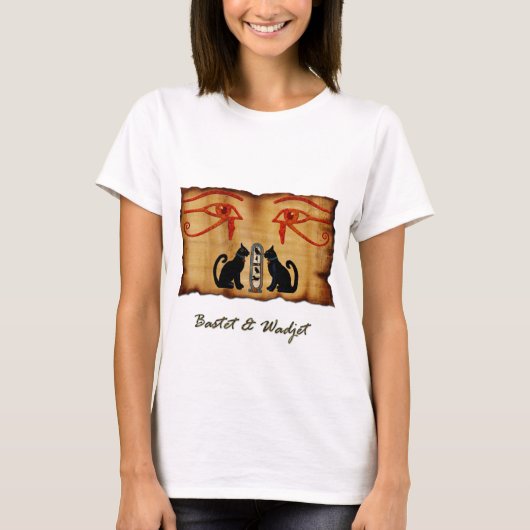 Bastet & Wadjet Shirt in Egyptische stijl (Voorkant)