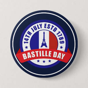 Bastille Dag 14 juli Viering Ronde Button 7,6 Cm
