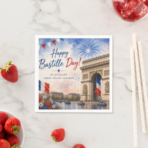 Bastille dag Arc de triomphe Parijs Frankrijk vuur Servet