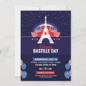 Bastille Dag Feest Uitnodiging Flyer Sjabloon (Voorkant)