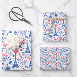 Bastille Dag Frankrijk Patroon 1 Inpakpapier Vel