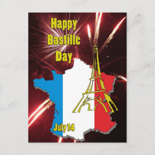 Bastille Day 14 juli Briefkaart