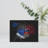 Bastille Day Ladybug, carte postale ennuyée (Debout devant)