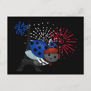 Bastille Day Ladybug, glimlach Briefkaart