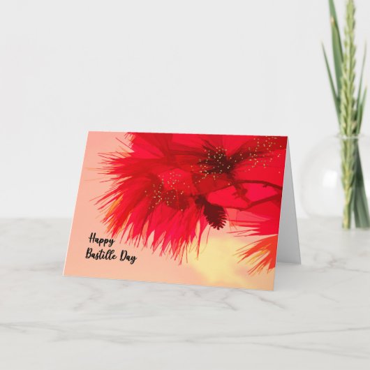 Bastille Day met Red Edited Pinecone Branch Kaart (Voorkant)