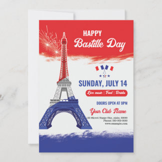 Bastille Day Party Uitnodiging Sjabloon