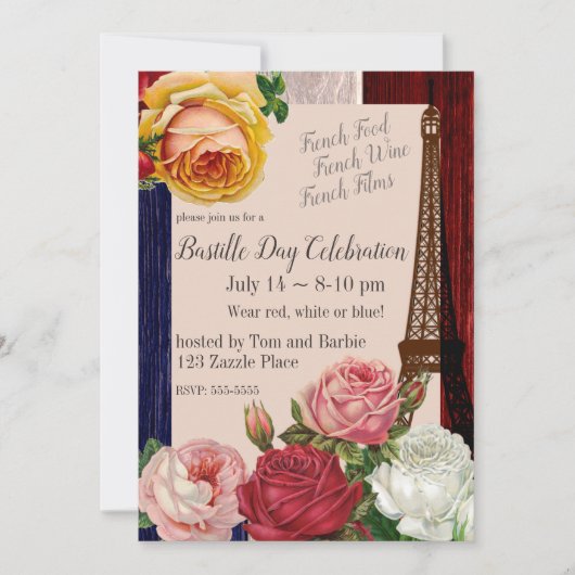  Bastille Day Rozen Kaart (Voorkant)