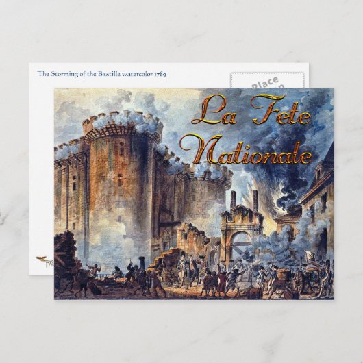 Bastille Day Waterverf Briefkaart (Voorkant / Achterkant)