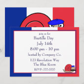 Bastille Franse slak dragen baret uitnodiging (Voorkant / Achterkant)