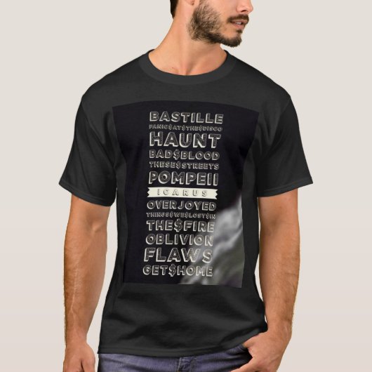 Bastille Icarus Mannen Basic Dark T-Shirt (Voorkant)
