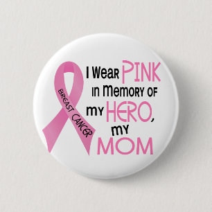 Bastkanker PINK IN GEHEUGEN VAN MIJN MOM 1 Ronde Button 5,7 Cm