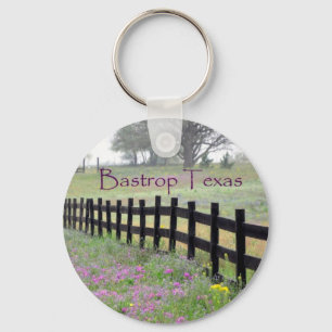Bastrop Texas Fence Line Wildbloemen Sleutelhanger