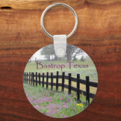Bastrop Texas Fence Line Wildbloemen Sleutelhanger (Voorkant)