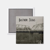 Bastrop, Texas Old Iron Bridge Carré Magnet (Recto/Verso)