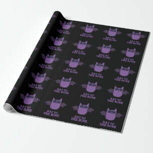 Bat aan bot Funny Animal Pun Dark BG Cadeaupapier