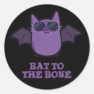 Bat aan bot Funny Animal Pun Dark BG Ronde Sticker