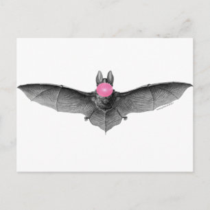 Bat Baling Bubbles Gothic Absurd Briefkaart