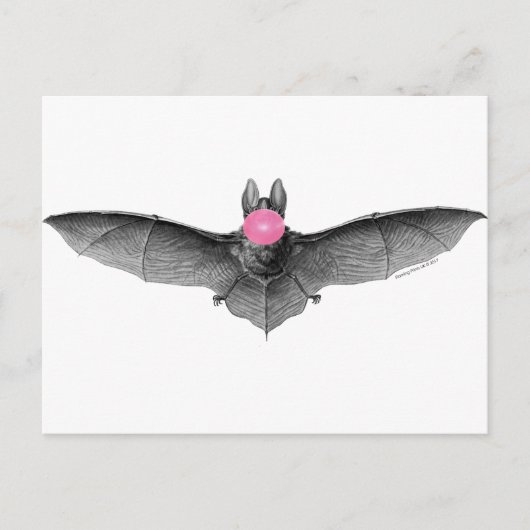 Bat Baling Bubbles Gothic Absurd Briefkaart (Voorkant)