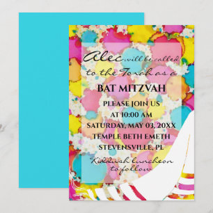 Bat Bar Mitswa Confetti Tallit Uitnodiging