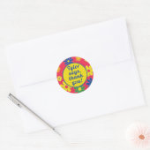 Bat Bar Mitzvah Sticker Round Flowered (Envelop)