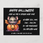 Bat Bébé mignonne Halloween Fête Invitation (Devant)