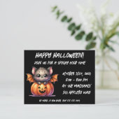 Bat Bébé mignonne Halloween Fête Invitation (Debout devant)