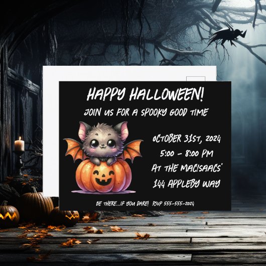 Bat Bébé mignonne Halloween Fête Invitation