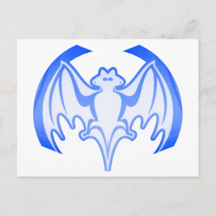 Bat Blue In het MUSEUM Zazzle Gifts Briefkaart