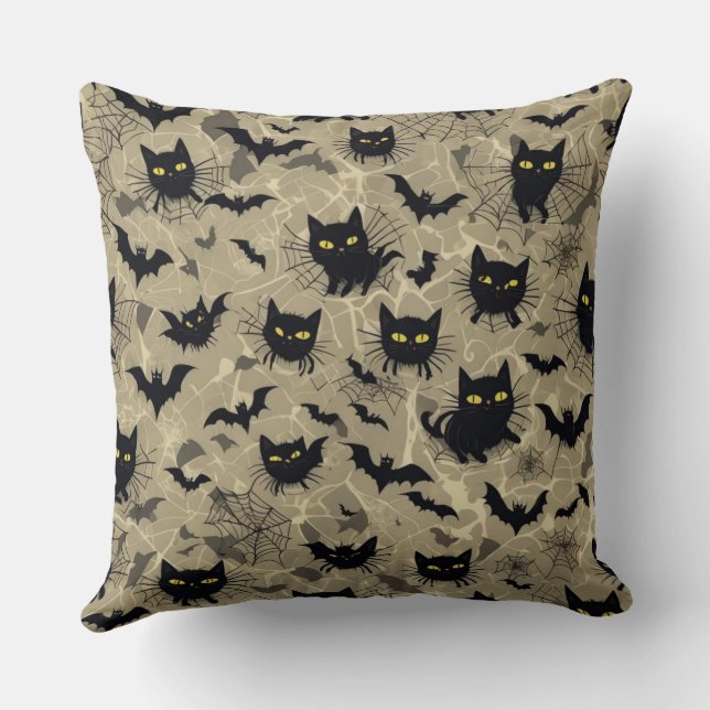 Bat Cat Design Kussen (Achterkant)