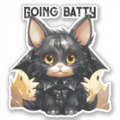 Bat Cat Sticker - "Going Batty" (Voorkant)