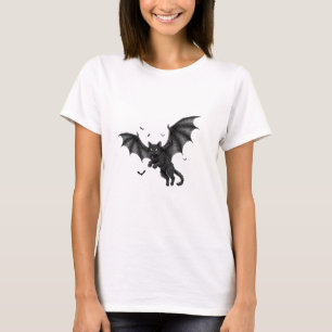 Bat Cat - Vliegende Halloween Cat Woman T-shirt