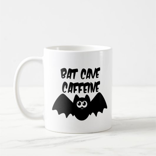 Bat Cave Cafeïne Grappig Halloween Koffiemok (Links)
