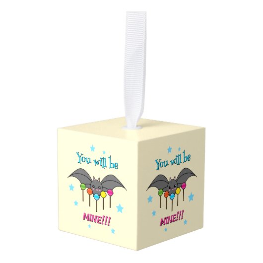 Bat Craving Lollipops Kubus Ornament (Voorkant hoekig)