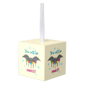 Bat Craving Lollipops Kubus Ornament (Achter hoekig)