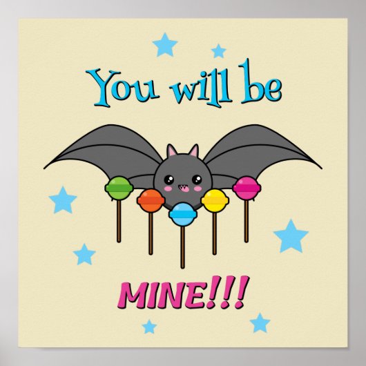 Bat Craving Lollipops Poster (Voorkant)