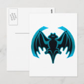 Bat Cyan Het museum Zazzle geschenken Briefkaart (Voorkant / Achterkant)