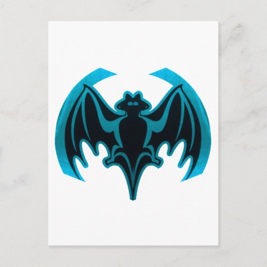 Bat Cyan Het museum Zazzle geschenken Briefkaart (Voorkant)