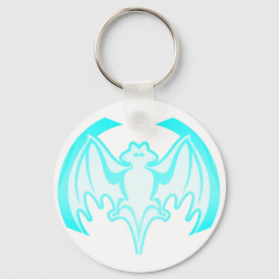 Bat Cyan Inv Het MUSEUM Zazzle Gifts Sleutelhanger
