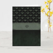 Bat Damask Kaart - Dark Moss (Gele Bloem)
