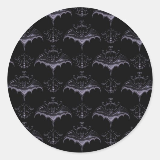 Bat Damask Stickers - Bleek Frans Lila (Voorkant)