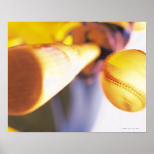 Bat dat met honkbal in contact komt poster