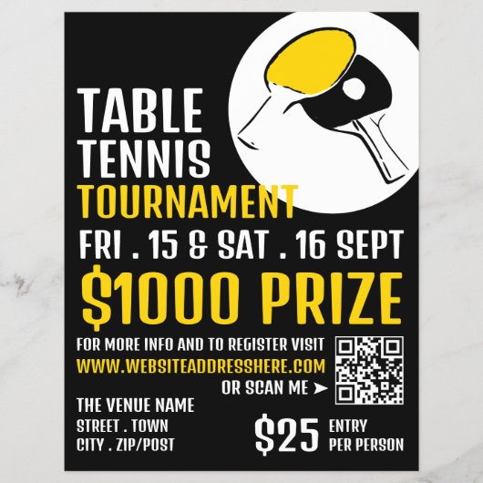 Bat Design, Tennis Tournament Flyer (Voorkant)