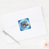 Bat- en moonstickers vierkante sticker (Envelop)