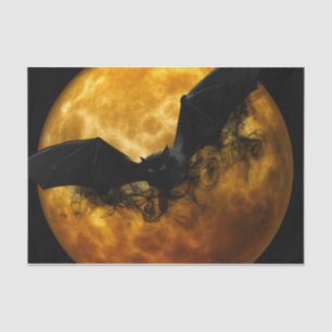 Bat en oogst maan herfst zwarte gele elegant tissuepapier