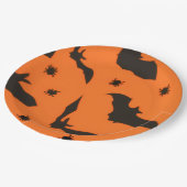 Bat Flying Halloween Papieren Bordje (Gekanteld)