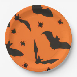 Bat Flying Halloween Papieren Bordje