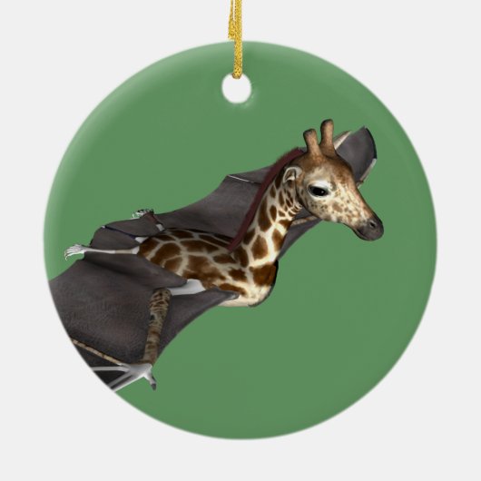 Bat Giraffe Hybrid Keramisch Ornament (Achterkant)