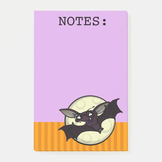 BAT GRAPHIQUE POST-IT PURPLE NOTEPAD (Devant)