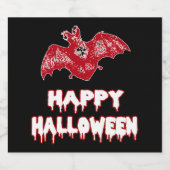 Bat Halloween Bat Kostuums Sparkling Wijnetiket (Enkel label)