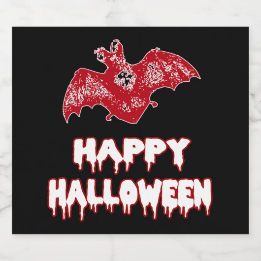 Bat Halloween Bat Kostuums Sparkling Wijnetiket (Enkel label)